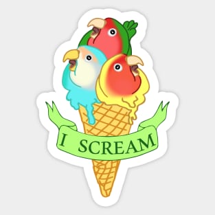 ice cream lovebirds Sticker